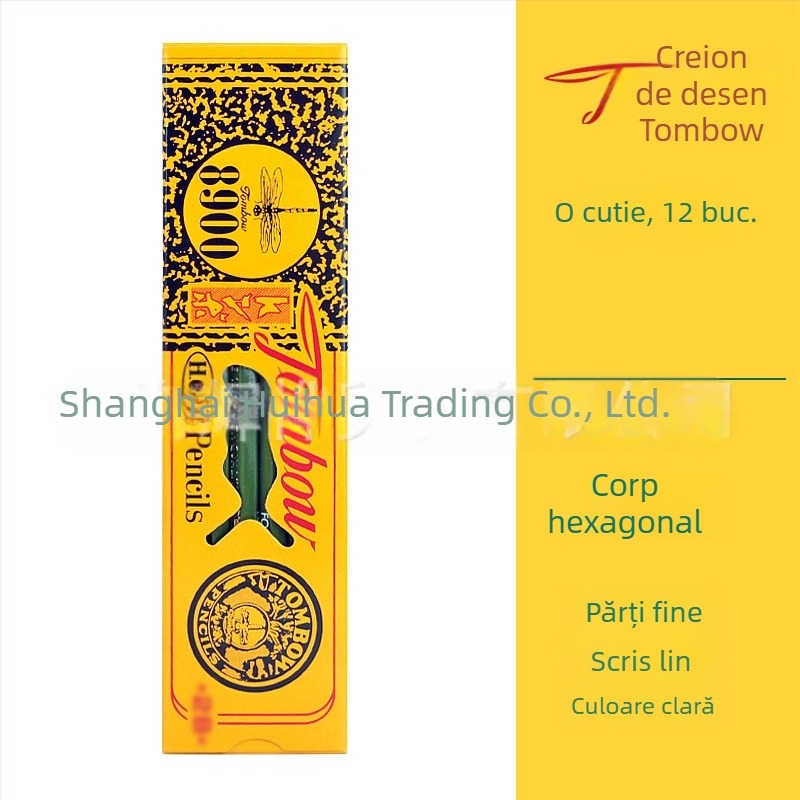 Creion din lemn hexagonal Tombowdragonfly HB/2B/2H pentru desen și schițe