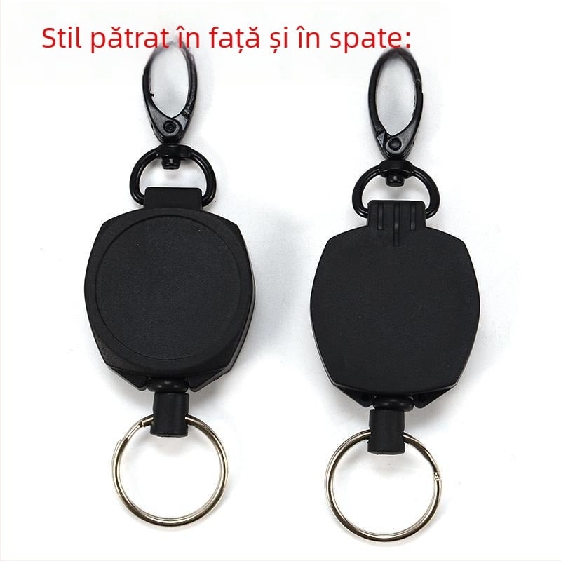 Breloc retractabil cu mecanism de tragere, ABS, lungime de extindere 60, ambalaj OPP, personalizare