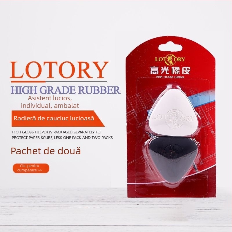 Radieră pentru artă din cauciuc lucios, formă triunghiulară rotunjită, set de 30 radiere pentru schițe și desen