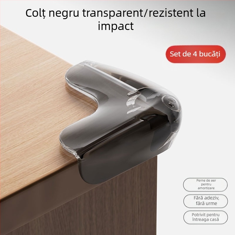 Protector de colț cu airbag, auto-adeziv, siguranță pentru copii, înveliș moale, protector de colț invizibil (Brand Shield dad, Formă: unghi drept, Origine: Taizhou, Ambalare: 500)