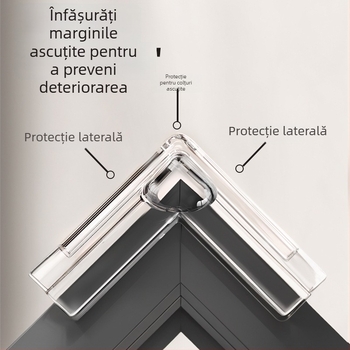 Protector de colț pentru ferestre pentru copii – dreptunghiular, anti-coliziune cu airbag, transparent