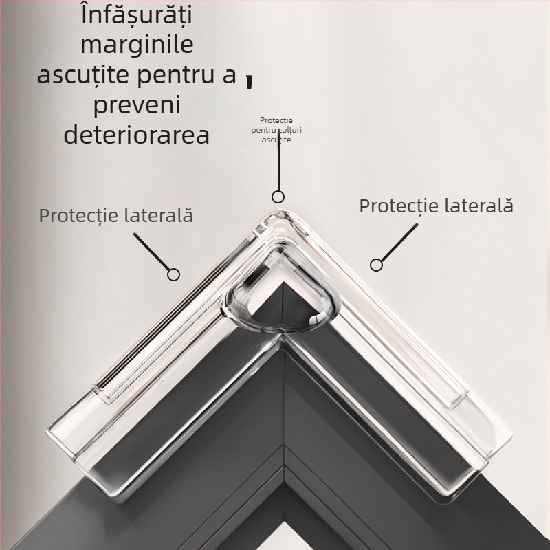 Protector de colț pentru ferestre pentru copii – dreptunghiular, anti-coliziune cu airbag, transparent