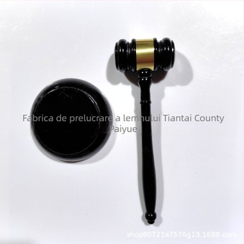 Ciocan judecător din lemn – recuzită pentru scenă juridică, stil clasic, lemn de lotus, construcție din lemn