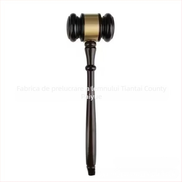 Ciocan judecător din lemn – recuzită pentru scenă juridică, stil clasic, lemn de lotus, construcție din lemn