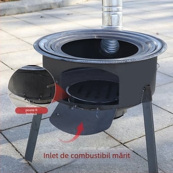 Mini sobă pe lemn, pereți groși, portabilă, model nou de la Powerful Factory