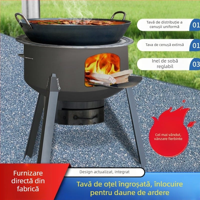 Mini sobă pe lemn, pereți groși, portabilă, model nou de la Powerful Factory
