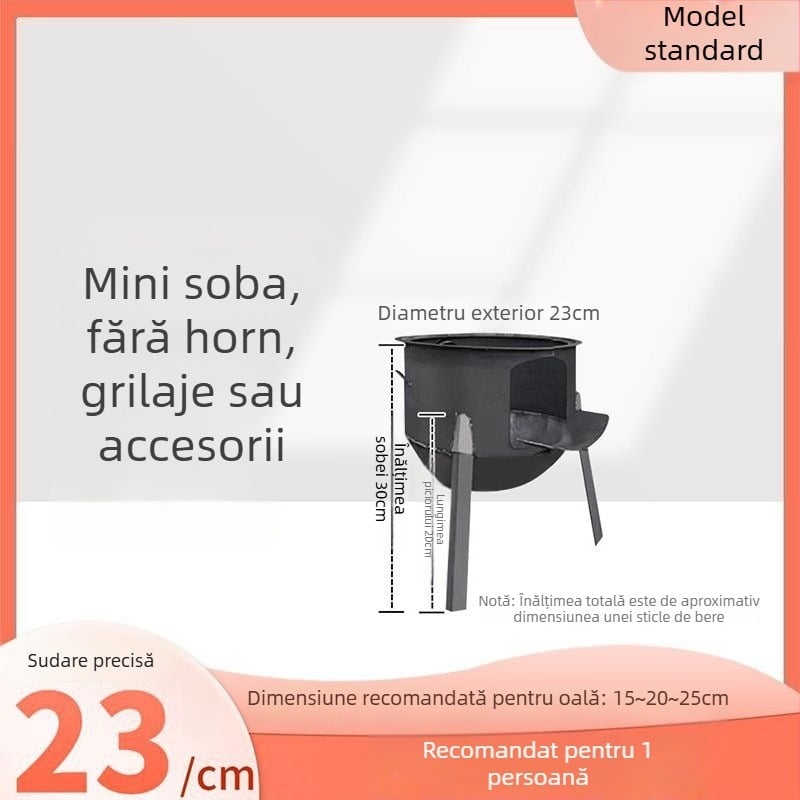 Mini sobă pe lemn, pereți groși, portabilă, model nou de la Powerful Factory