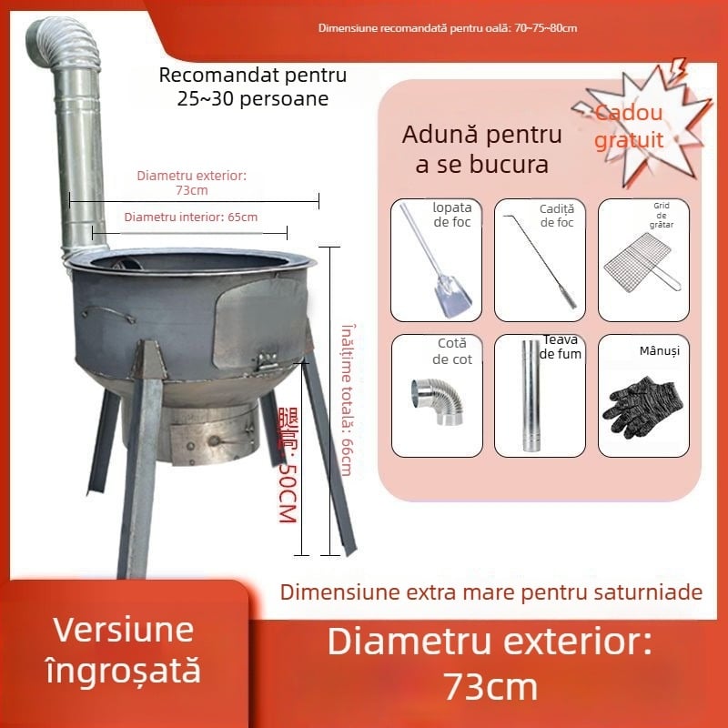 Mini sobă pe lemn, pereți groși, portabilă, model nou de la Powerful Factory