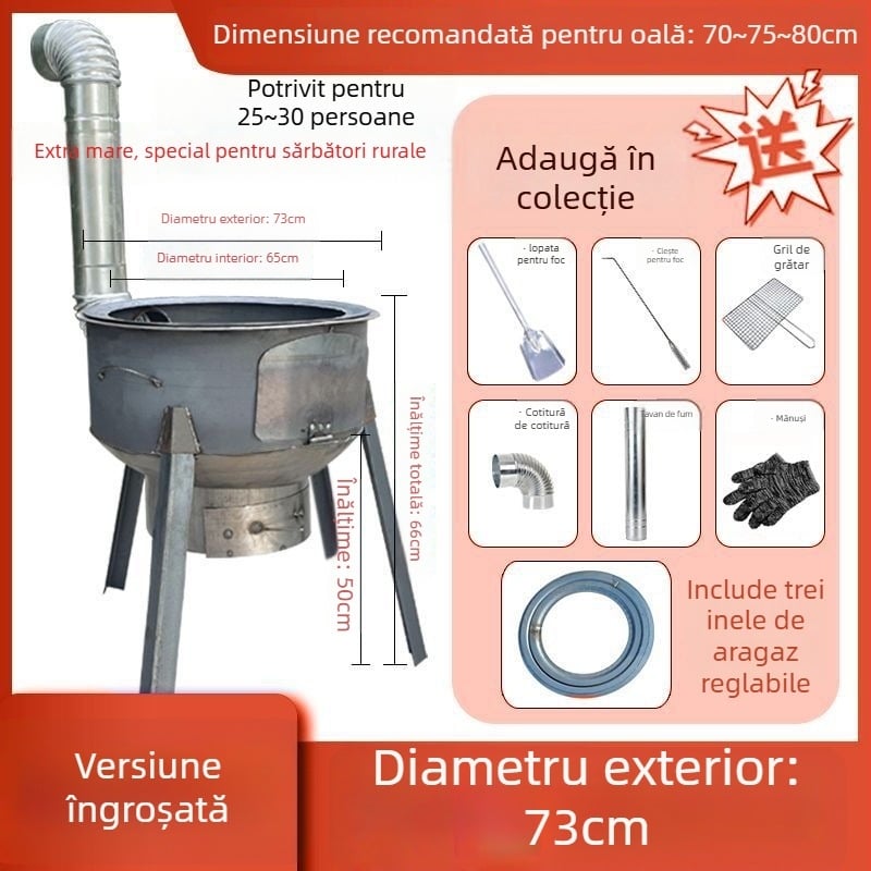 Mini sobă pe lemn, pereți groși, portabilă, model nou de la Powerful Factory