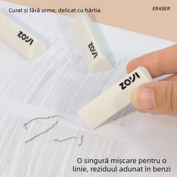 Guma triunghiulară pentru desen și examene, fără scame, ultra-curată, Zhuoyi, model ZY-3918, imprimare logo disponibil, personalizare