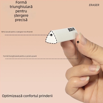 Guma triunghiulară pentru desen și examene, fără scame, ultra-curată, Zhuoyi, model ZY-3918, imprimare logo disponibil, personalizare