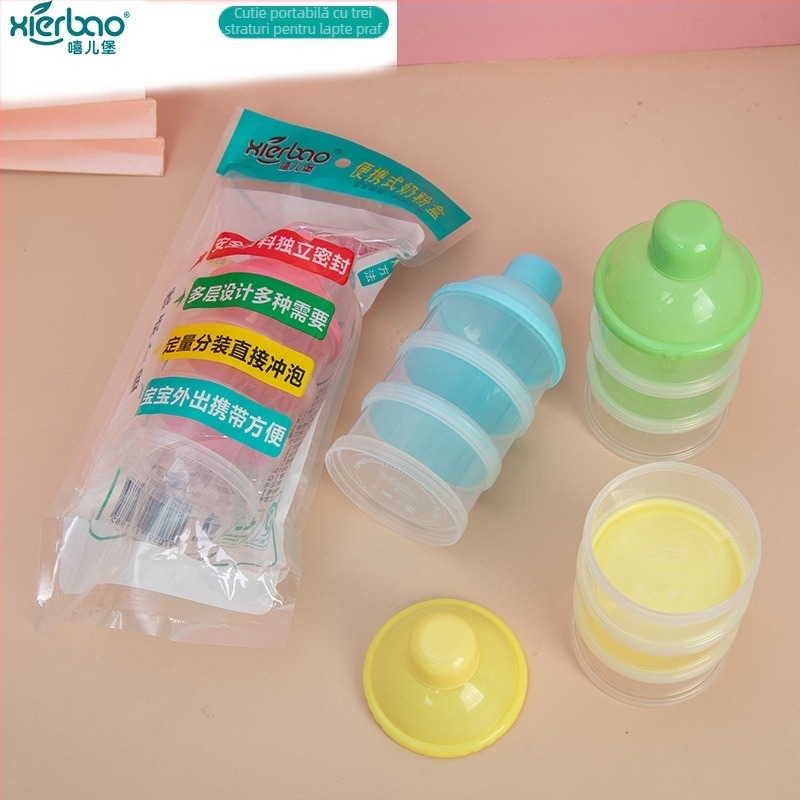 Cutie pentru lapte praf de bebeluși, trei straturi, rezistentă la umezeală, portabilă, transparentă; Brand Hip Castle; Cod de bare 6970597171985; Material: vezi descrierea