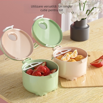 Cutie portabilă pentru lapte praf pentru sugari — cu două niveluri, depozitare etanșă, rezistentă la umezeală