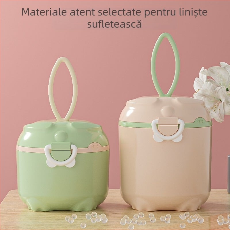 Cutie portabilă pentru lapte praf pentru sugari — cu două niveluri, depozitare etanșă, rezistentă la umezeală