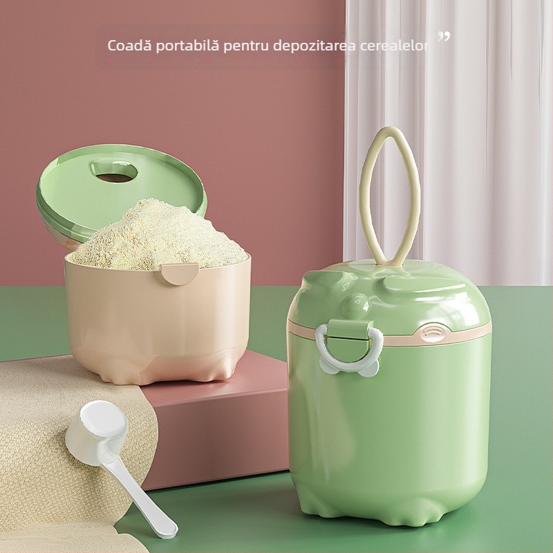 Cutie portabilă pentru lapte praf pentru sugari — cu două niveluri, depozitare etanșă, rezistentă la umezeală