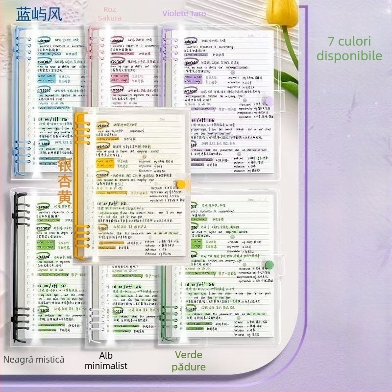 Caiet cu foi detașabile, copertă PVC, 100–200 de pagini, stil 39268347514