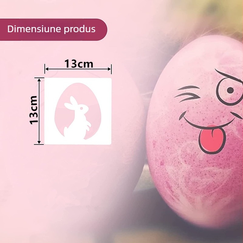 Șablon de pictură pentru iepuraș de Paște, material PET, destinat șabloanelor de pictură și decorării mobilierului, marca Other