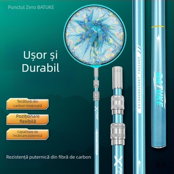 Bețișor telescopic din carbon pentru plasă de pescuit