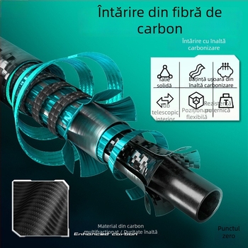 Bețișor telescopic din carbon pentru plasă de pescuit