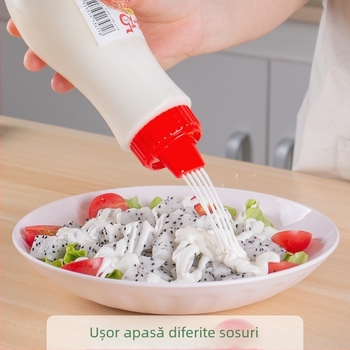 NAKAYA recipientă de tip squeeze cu cinci orificii pentru sosuri, din plastic, pentru sosuri lipicioase, design modern minimalist, lansată în primăvara lui 2017.