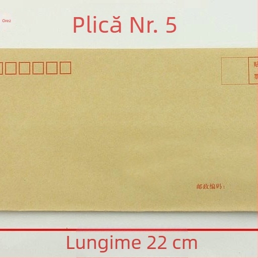 Plic din hârtie Kraft Hongnian, model No. 7/C5, stil plic poștal, 5 tipuri