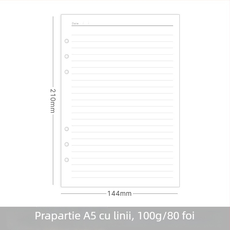 Caiet cu foi detașabile, 6 găuri, forest paper, 80 de pagini, model 120500, posibilitate de logo