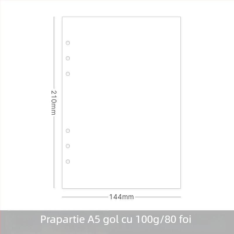 Caiet cu foi detașabile, 6 găuri, forest paper, 80 de pagini, model 120500, posibilitate de logo