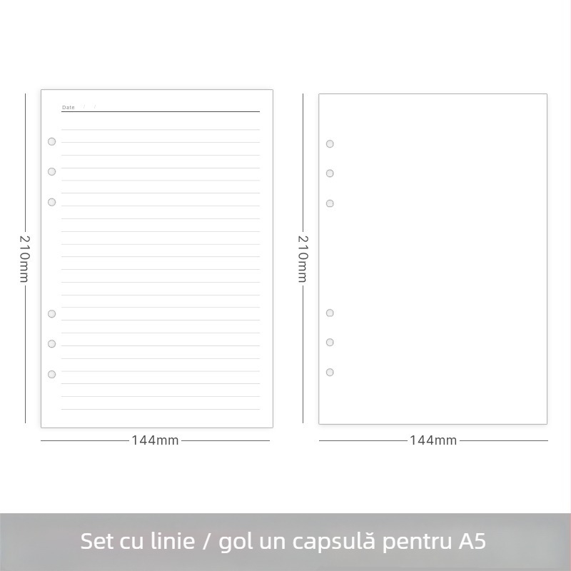 Caiet cu foi detașabile, 6 găuri, forest paper, 80 de pagini, model 120500, posibilitate de logo