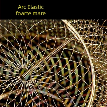 Cușcă de pește pliabil din oțel inoxidabil cu suport pentru pește și raci