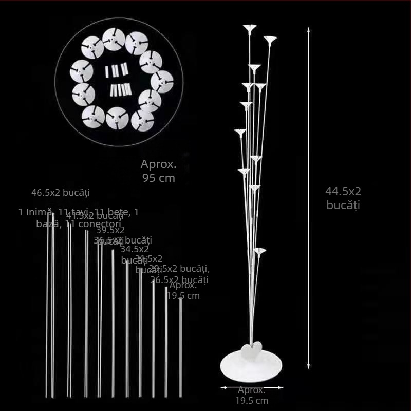 Suport baloane pentru masă Shuangjian – PVC, pentru interior, evenimente sportive