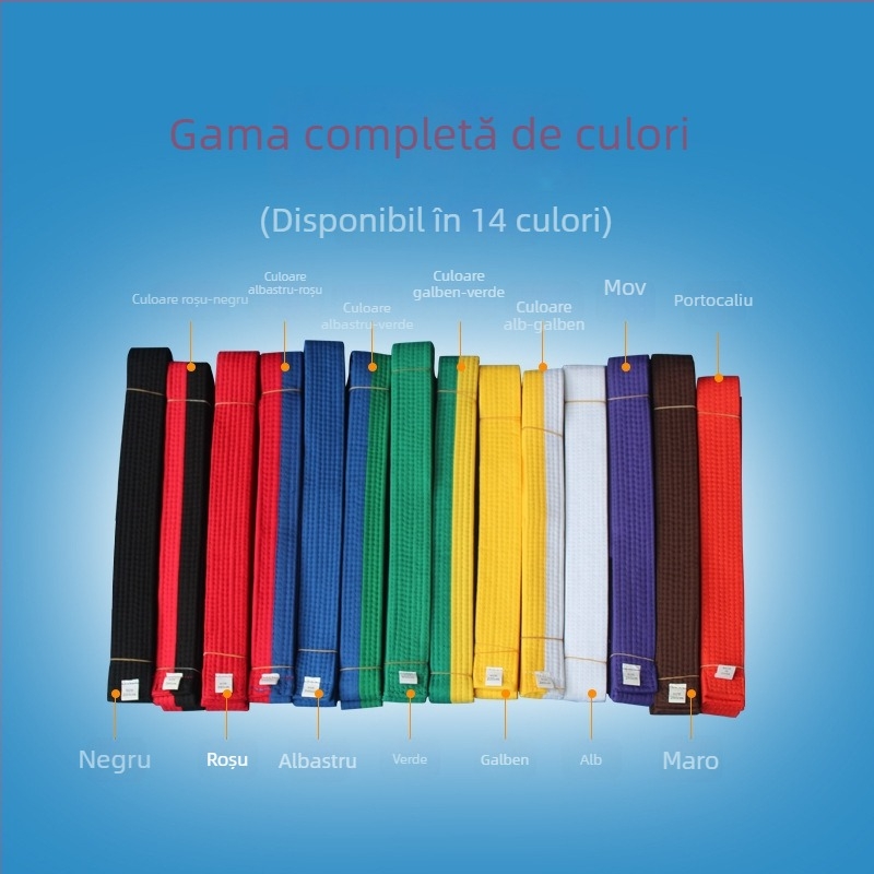 Centură Taekwondo Yinsheng — țesătură din fibră de mătase, 55% bumbac, etichetă privată licențiată