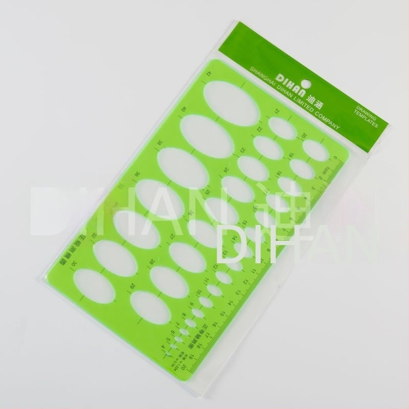 Șablon oval pentru desen și geometrie arhitecturală – Brand DIHAN, Import: Nu, Licență IP: Nu