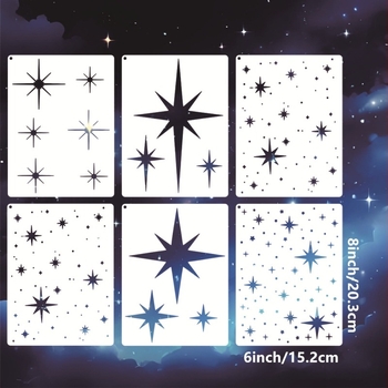 Set de șabloane de pictură cu model stea — șabloane goale din PET plastic pentru pereți