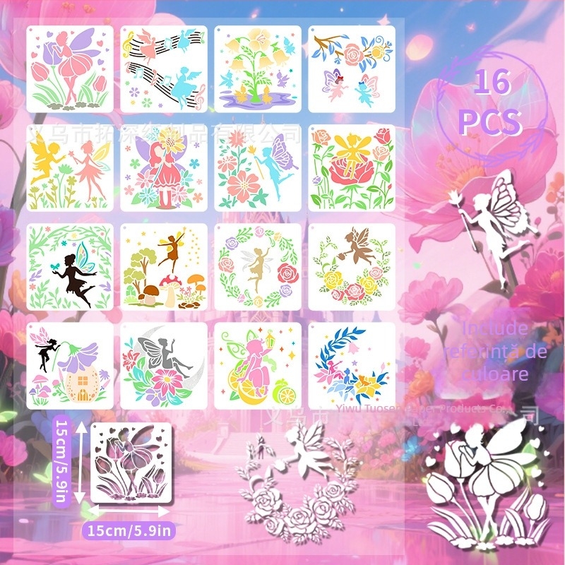 Șablon de tăiere pentru pictură, decor de perete pentru fete — Deepen, material PET, non-importat, fără autorizare IP