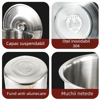 Recipient de condimente din oțel inoxidabil 304 cu capac, corp îngroșat pentru condimente lichide