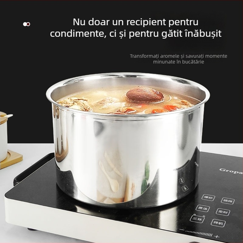 Recipient de condimente din oțel inoxidabil 304 cu capac, corp îngroșat pentru condimente lichide