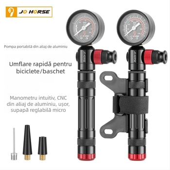 Pompa manuală pentru bicicletă JetCool CB-10018, 120 psi, duză Beautiful Mouth