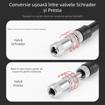 Pompa manuală pentru bicicletă JetCool CB-10018, 120 psi, duză Beautiful Mouth