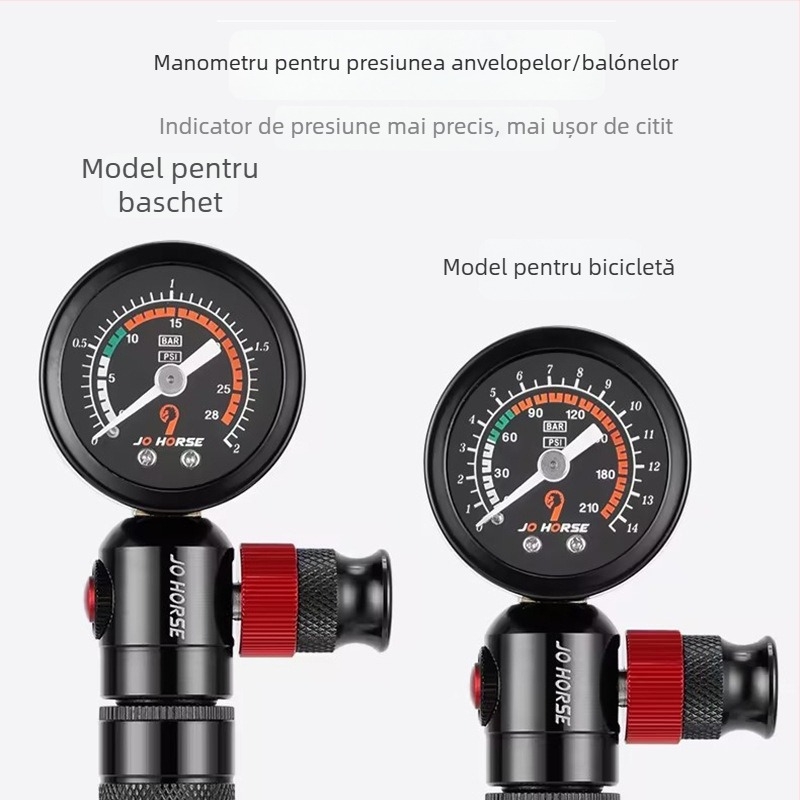 Pompa manuală pentru bicicletă JetCool CB-10018, 120 psi, duză Beautiful Mouth