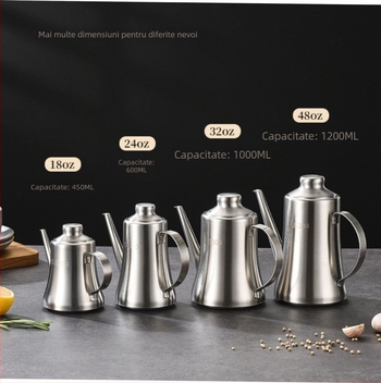 Oală de ulei din oțel inoxidabil 304 pentru bucătărie, Shengning, mâner din oțel inoxidabil, origine Chaozhou