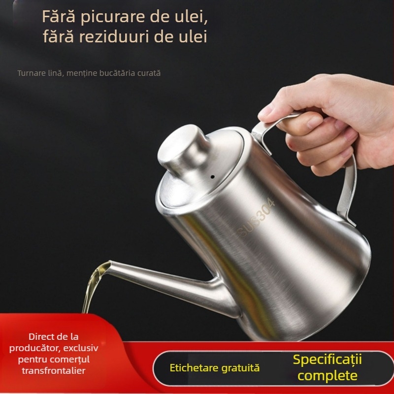 Oală de ulei din oțel inoxidabil 304 pentru bucătărie, Shengning, mâner din oțel inoxidabil, origine Chaozhou