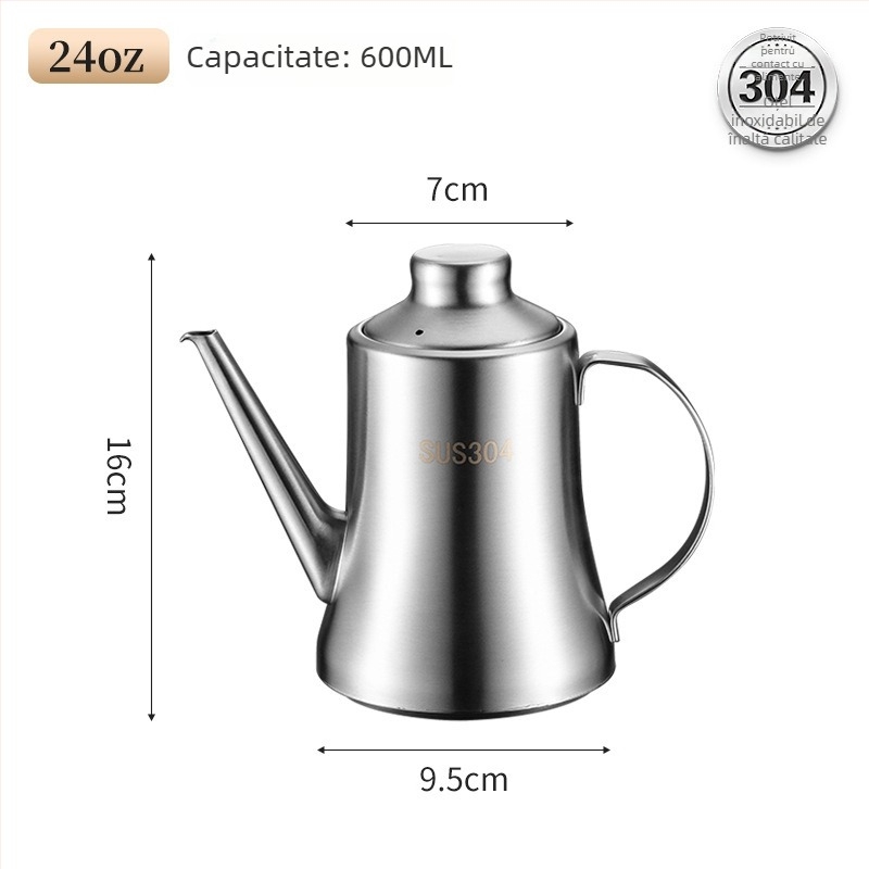 Oală de ulei din oțel inoxidabil 304 pentru bucătărie, Shengning, mâner din oțel inoxidabil, origine Chaozhou