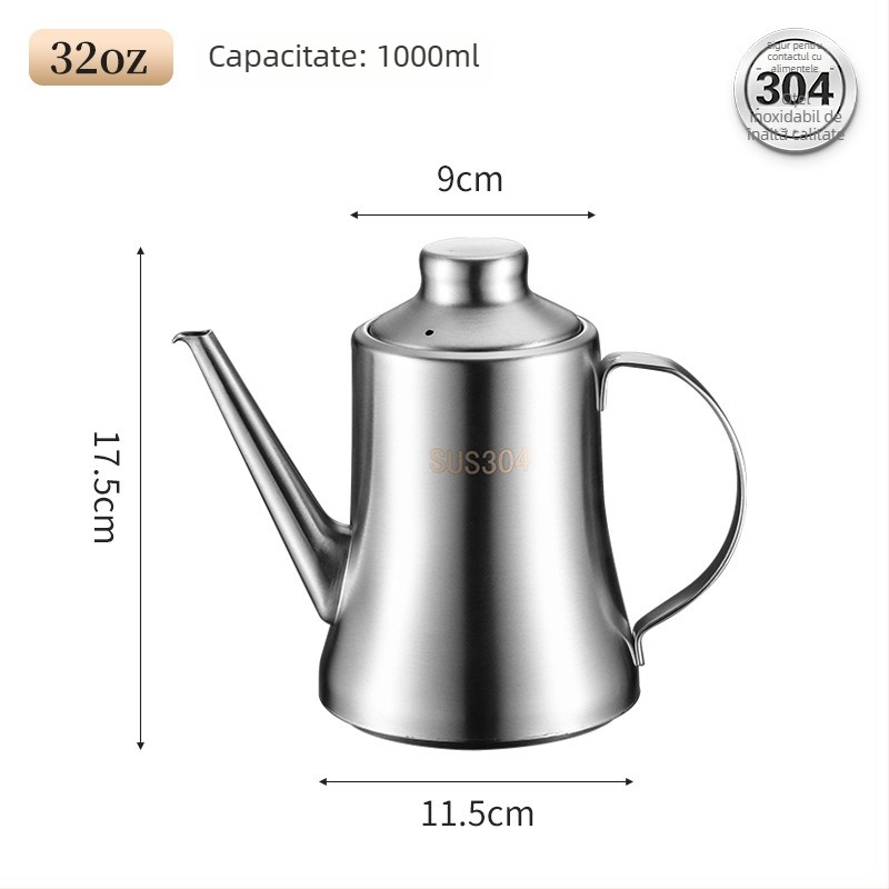 Oală de ulei din oțel inoxidabil 304 pentru bucătărie, Shengning, mâner din oțel inoxidabil, origine Chaozhou