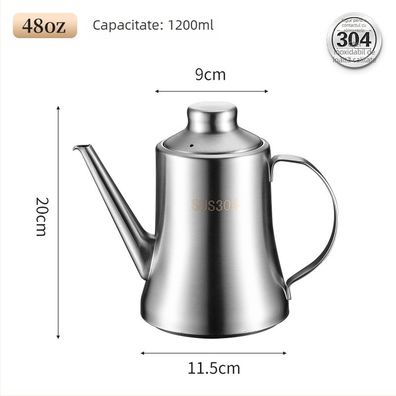 Oală de ulei din oțel inoxidabil 304 pentru bucătărie, Shengning, mâner din oțel inoxidabil, origine Chaozhou