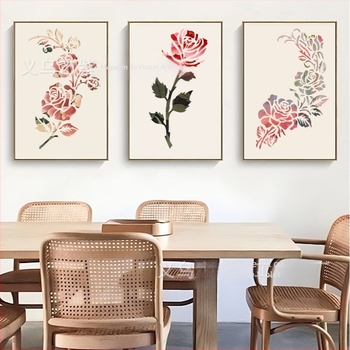 Șablon de pictură cu trandafiri – decor DIY, material PET, brand Other, nu este importat, IP neautorizat