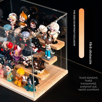 Cutie acrilică de afișare și depozitare – protecție împotriva prafului, capacitate 2 L, stil modern minimalist, potrivită pentru sufragerie, dormitor, birou și studiu