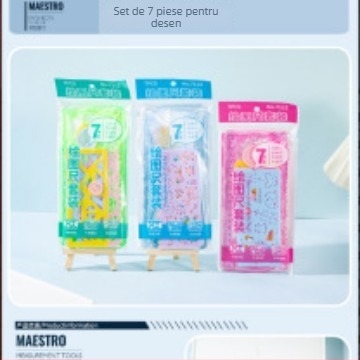 Set riglă kaleidoscopic creativ pentru elevi – kit multifuncțional pentru desen, geometrie și șabloane (riglă centimetrică, greutate netă 143 g, ambalaj exterior aleatoriu)