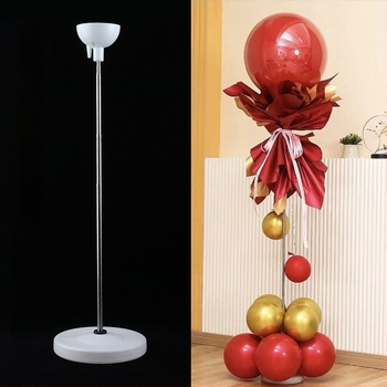 Stativ balon coloană cu tijă telescopic – plastic și oțel inoxidabil; potrivit pentru scene interioare și exterioare; pentru evenimente sportive; Milai