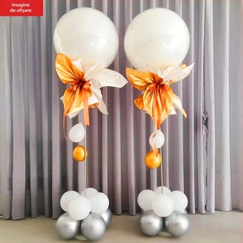 Stativ balon coloană cu tijă telescopic – plastic și oțel inoxidabil; potrivit pentru scene interioare și exterioare; pentru evenimente sportive; Milai