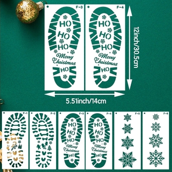 Set de 6 șabloane goale pentru amprente cu Moș Crăciun și fulgi de zăpadă – teme de Crăciun pentru animale de companie (Material: PET; Import: Nu; Piața principală: Altele; Aprobări IP: Nu; Etichetare privată licențiată: Nu)